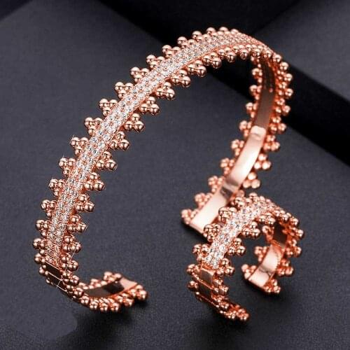 Janekelly African Bangle Ring Set Jewelry Sets For Women Indian Wedding Cubic Zircon Crystal anime kpop jewellery Dubai Bridal