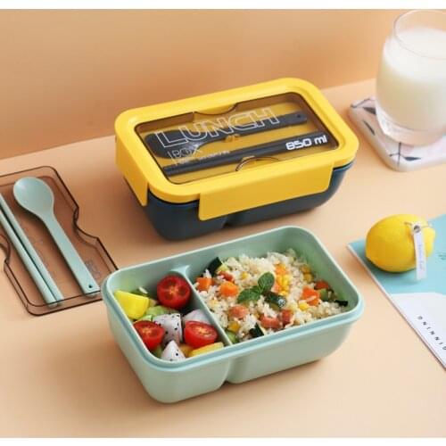 Lunch Box 850/1100ml Bento box japanese style for kids Student food container Leak-Proof Square lunch box With Compartment