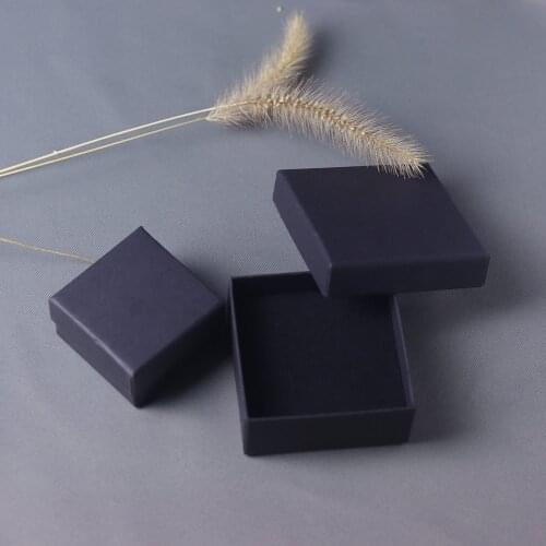 Dainty Black Carton Box with Sponge Ring Necklace Jewelry Gift Box Set Accessories Storage Protection Box Wholesale Boxes