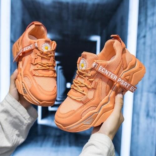 2020 New Women Running Shoes Fashion Chunky Sneakers for Women Comfortable Lace-up Flat Platform Shoes Trainers Ladies Footwear