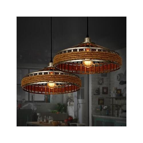 Loft American Village Droplight Creative Rope Pendant Light Fixtures For Dining Room Hanging Lamp Industrial Vintage Lighting