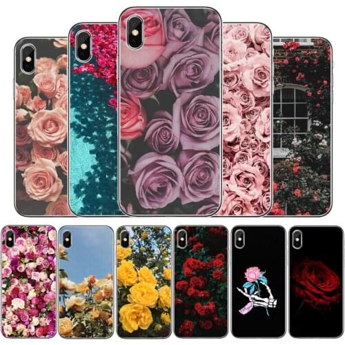 Rose Cover Soft Silicone Phone Case For iPhone 5 5S 6 6plus 7 8 plus X XR XS Max 11 PRO Max SE 2020