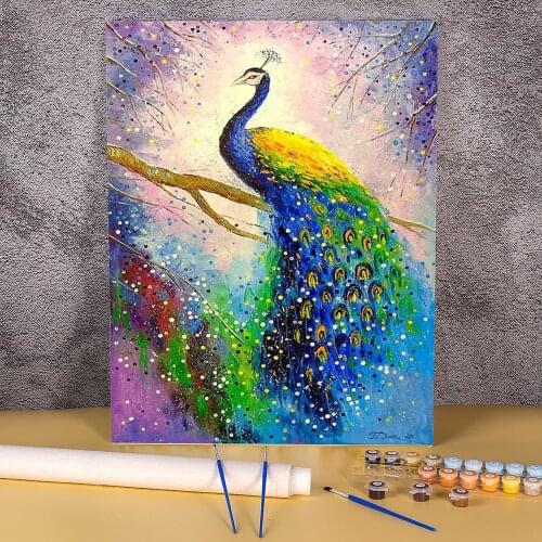 Animal Peacock DIY Painting By Numbers Complete Kit Oil Paints 50*70 Picture By Numbers Photo Handmade For Handiwork