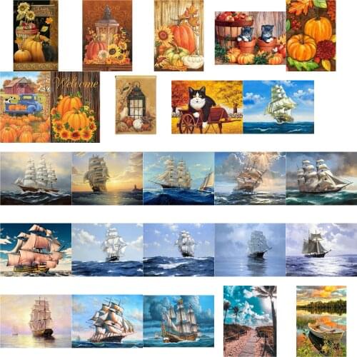 Sea boat cross stitch kit people 18ct 14ct UNprinting11ct count canvas stitches embroidery DIY handmade needlework