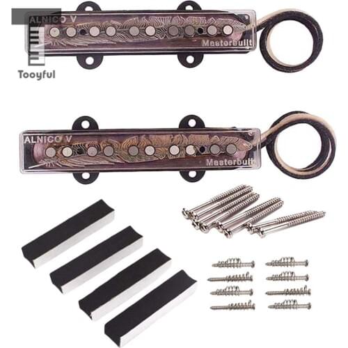 Tooyful Set of Alneco 5 Single Coil Pickup Humbucker Neck & Bridge for 5 Strings JB Jazz Bass Guitar Parts Replacement