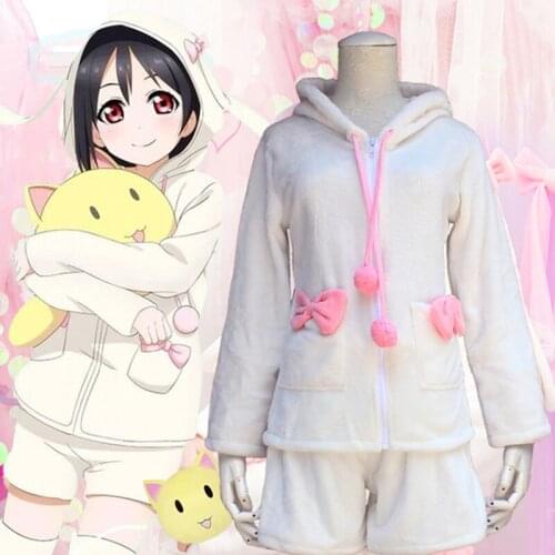 New Anime Love Live Cos Minami Kotori Cosplay Halloween Tracksuit Set daily Bunny Tracksuit Full Set 2in1(Top+Shorts)