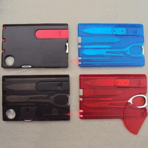 Outdoor Camping Beauty Tools Switzerland Card Knife with LED light Multifuntion Card Survival Swiss Knife S2017386