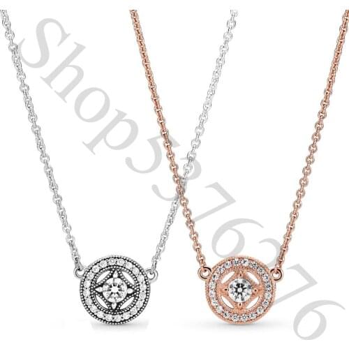 Authentic 925 Sterling Silver Vintage Allure Europe Necklace Fit Fashion Women Bead Charm Gift DIY Jewelry