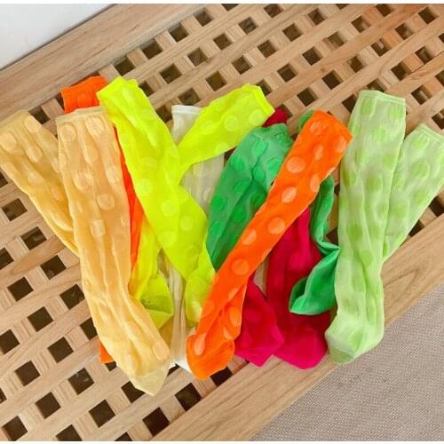 Spring Summer Girls Knee Socks kids Thin Breathable Candy Color Polka dots Princess stockings kids socks 1-12Y