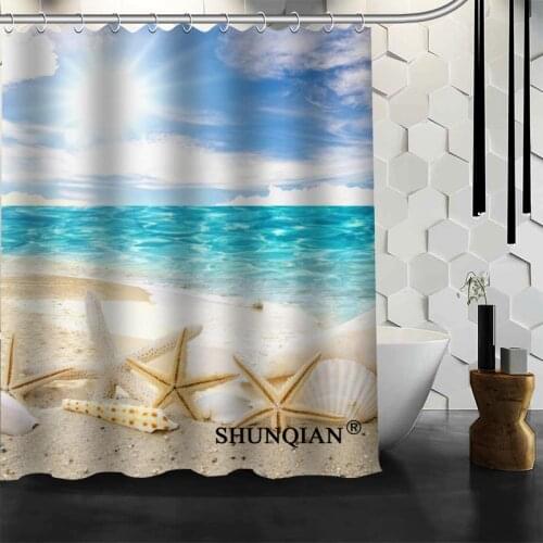 Custom seashells Shower Curtain High Quality bathroom Accessories Bath screens Customized curtain