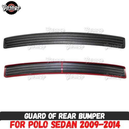 Guard of rear bumper case for Volkswagen Polo Sedan 2009-2014 ABS plastic accessories protective plate scratch car styling