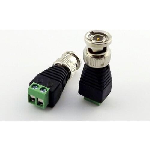 10pcs New Coax CAT5 To CCTV Coaxial Camera BNC Male Plug Video Balun Connector