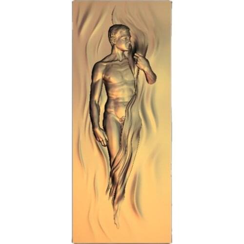 2pieces naked man STL relief file model for cnc router carving engraving M273