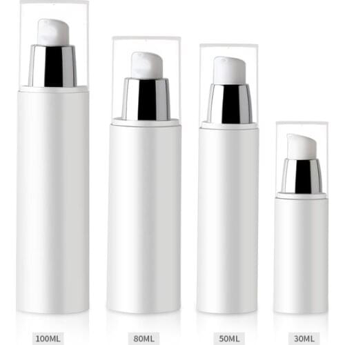 300pcs/lot 30ml 50ml 80ml 100ml Empty Airless Pump Vacuum Bottle Toiletries Container Refillable Plastic Dispenser