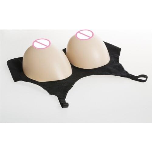3200g/set Crossdresser Silicone Boobs In Open Bra Huge Fake Breast Transexual Silicone Breast Forms Bra Set Needn't Glue