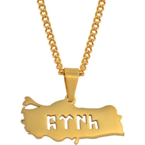 Andros Turkey Pendants Necklace For Women Girls Charm Turk Map Jewelry
