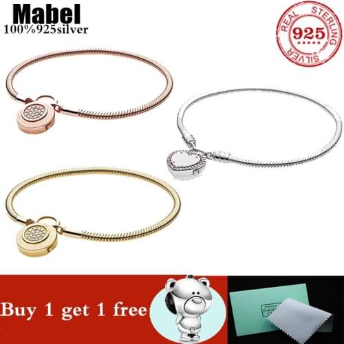 Authentic 100% 925 sterling silver pan bracelet fit original bangle charm snake bracelet for woman high quality classic jewelry