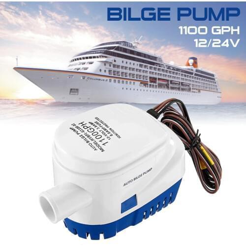 12/24V Automatic Submersible Boat Bilge Water Pump 1100GPH Auto with Float Switch