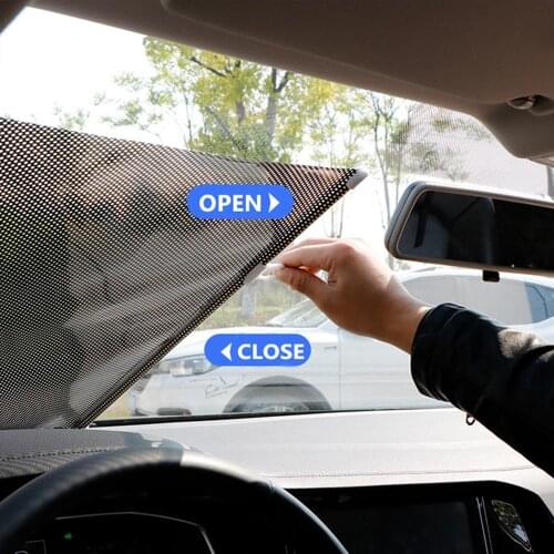 Automobile Automatic Roller Blind Sunshade Front Car Interior Retractable Windshield Shade Visor SUV Window Folding Block Cover