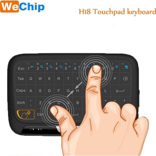 H18 MINI Keyboard 2.4GHZ Wireless Full Touchpad Controller Gaming Air Mouse for Smart tv Android TV Box PC Work with X96 MINI