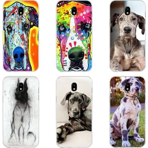 97H Great Dane Soft Silicone Tpu Cover phone Case for Samsung j3 j5 j7 2016 2017 a3 2016 a5 2017 a6 2018