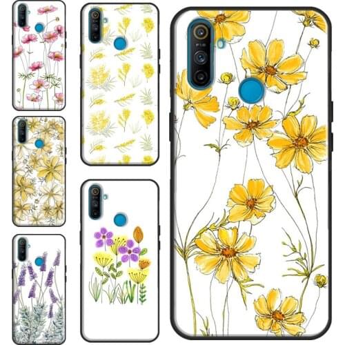 Yellow Cosmos Flowers Lavender Case For OPPO Realme GT Neo Q3 6 7 8 Pro C3 C11 C15 C21 OnePlus 9 Pro 8 Pro 9R 7T 8T Cover
