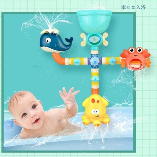 Baby Bath Toys Water Game Giraffe Crab Model Faucet Shower Water Spray Toy For Kids Swimming Bathroom Summer Toys