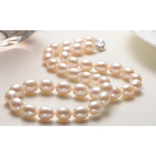 ELEGANT 9-10mm south sea baroque white pearl necklace 18"925s KKK