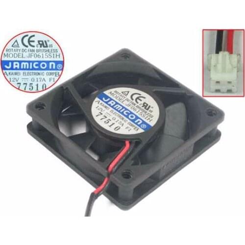 Jamicon JF0615S1H DC 12V 0.17A 60x60x15mm 2-wire Server Square Fan
