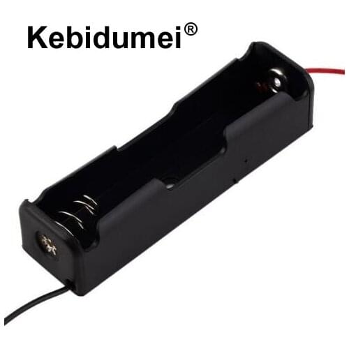 Kebidumei Plastic 18650 Battery Case Holder Storage Box with Wire Leads for 18650 Batteries 3.7V Black