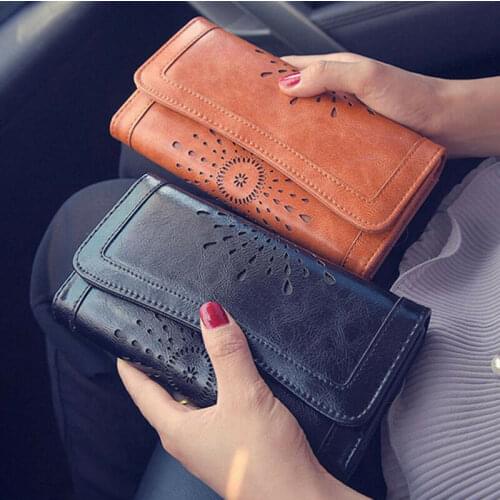 Fashion Ladies Wallet Women Boho PU Leather Wallet Handbag Clutch Bag Phone Card Holder Long Coin Purse