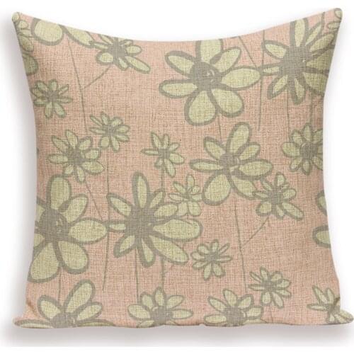 Morocco Flower Pillow Covers Farmhouse Decor Pillow Covers Colorful Plant Home Decoration Linen Cushion Cover Car Cushions Cases