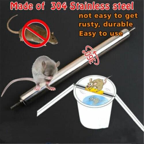 Metal Mice Rats Mouse killer Roll Trap log Grasp Bucket Rolling Spinning Roller