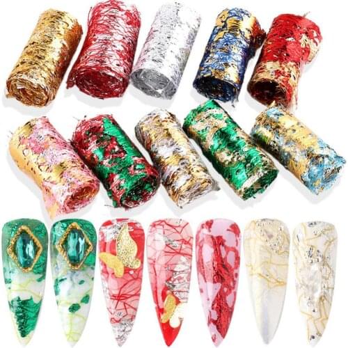 Fashion Nail Sticker Mulitcolor Paper Broken Net Nails Art Sticker Tools Manicure Salon Decor Accessories