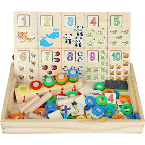 Montessori Early Educational Puzzles Toys Children Intelligence Learning Puzzle Wooden Creature 3D Kids Sorting Math Puzzle