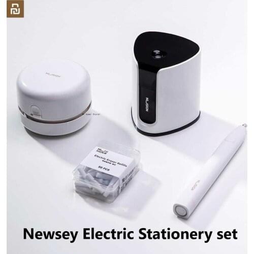Mijia Newsey Electric Stationery set automatic pencil sharpene desktop cleaner stationery Home Office School Supplies