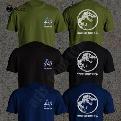 New Ingen Construction Team Of Ju Park Isla Nublar T-Rex Black T-Shirt Tee