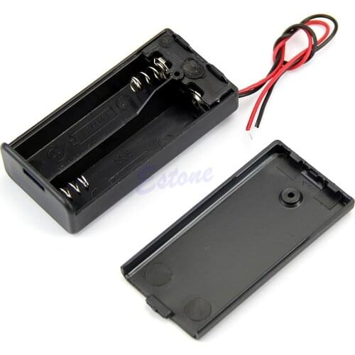 2019 New Holder Case Plastic Hard Storage Box For 2 X AA Battery With Wire Leads Intelligent Electronic