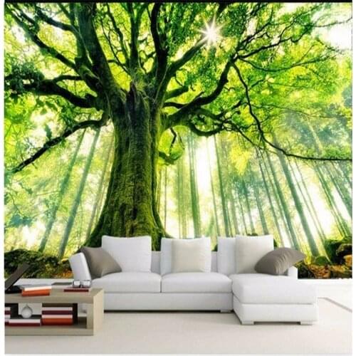 Beibehang Forest Scenic and warm sun mural wallpaper lpapel de parede wallpaper for living room bedroom TV backdrop wallpaper