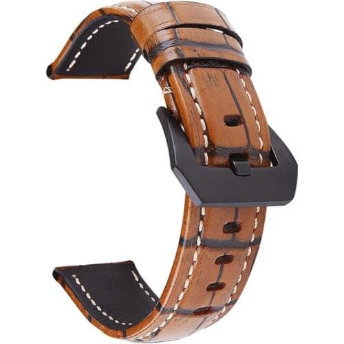 Wholesale 10PCS/lot genuine cow leather very strong Watch band watch strap brown color 20mm 22mm 24mm 26mm size available