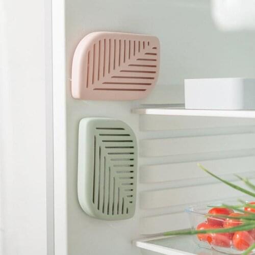 Green Leaf Shape Fridge Refrigerator Air Fresh box Purifier Charcoal Deodorizer Absorber Freshener Eliminate Odors Smell 3 Color