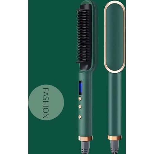 Professional Hair Straightener PTC Fast Heating Tourmaline Ceramic Hair Curler Brush Hair Comb Straighteners Curling Hair Iron