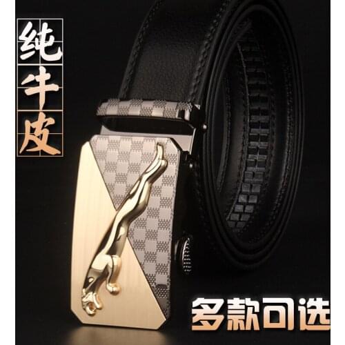 New Mens Leather Belt High End Business Comfort Click Belt Mens Fashion Casual Cowhide Pants Belt Gift