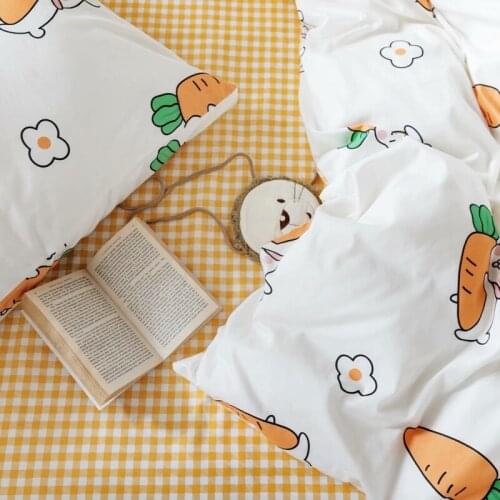 Cute Rabbit Carrot 100% Cotton Twill Sheet Quilt Cover Bedding Fabric DIY Cotton Dress Quilting Material