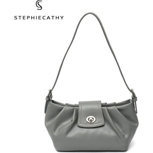 SC 2021 Brand Design Soft Genuine Leather Women Shoulder Bag Luxury Casual Crossbody Handbags Female Fashion Hobo Baguette Purse