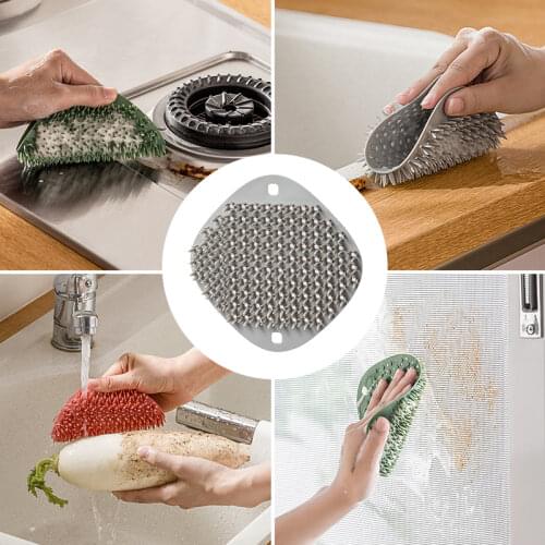 Kitchen Gap Cleaning Brush Silicone Dishwashing Brush Fruit Vegetable Dish Pot Pan Sponge Scrubber for Bathroom Window Household