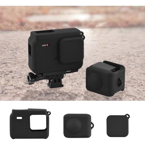 Silicone Protective Case Skin Cover for Insta360 ONE R Twin Edition with Lens Cap Dust-Proof Protector Sports Camera Accessory