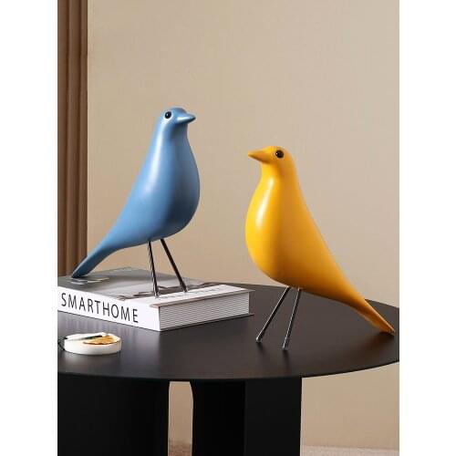 Nordic Creative Black White Bird Decor Craft Resin Miniature Figurines Fairy Garden Living Room Home Decoration Accessories