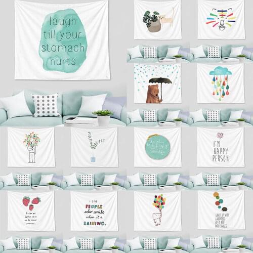 Nordic Home Decor Tapestry Tropical Plant Tapestry Cartoon Cute Animal Tapestry Wall Hanging Cloth Background Decorative Room