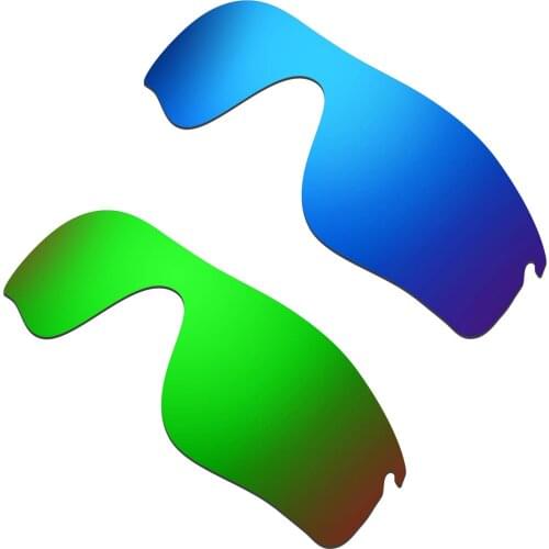 HKUCO For Radarlock Path Sunglass Polarized Replacement Lenses Color-Blue & Green 2 Pairs